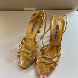 Gold Manolo Blahnik Heels Size 39